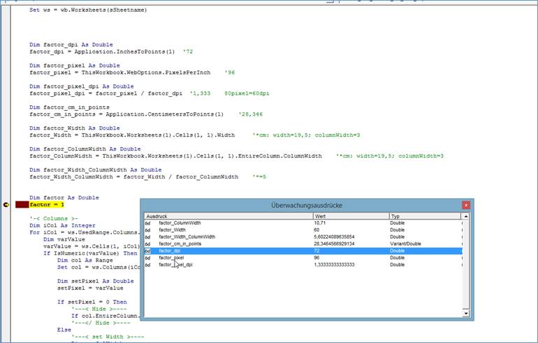 Excel Ermitteln Von Dpi Pixel Dpi Dots Per Inch Und Centimeter Per Inch