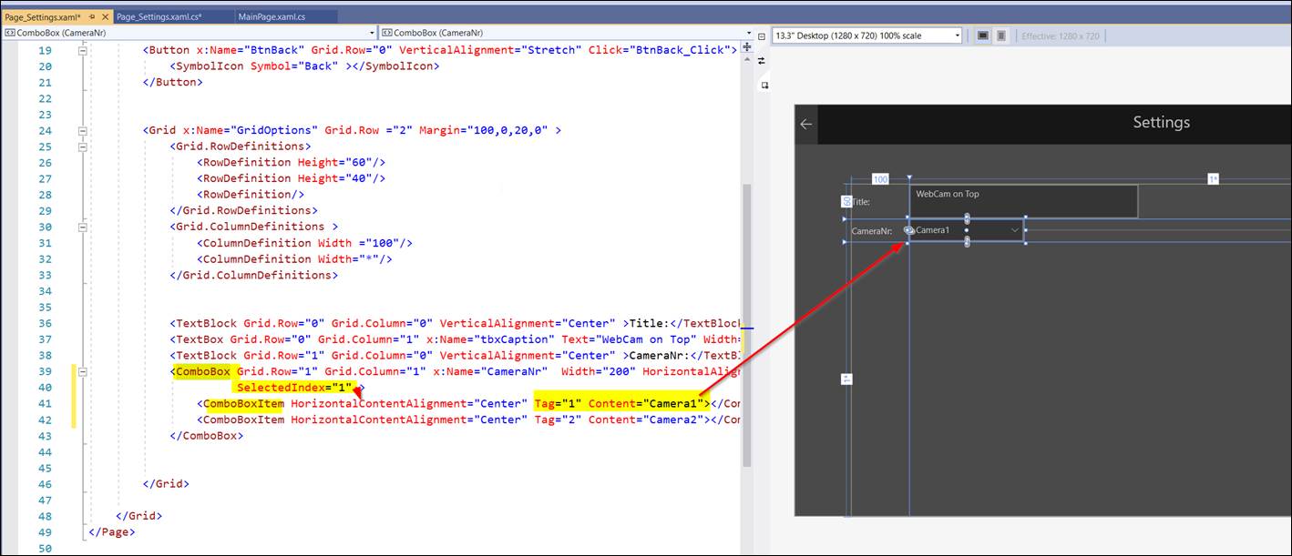 ComboBoxItem in UWP WPF hinzufügen