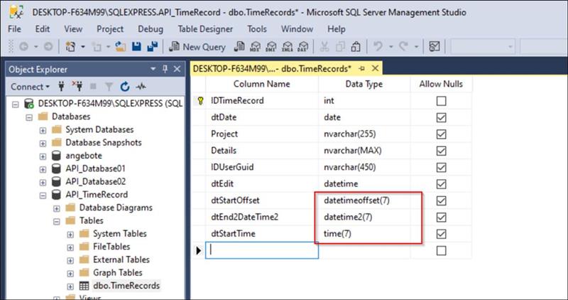 SQL Datentypen DateTime Datetimeoffset Time Date Zu ASP C DateTime 