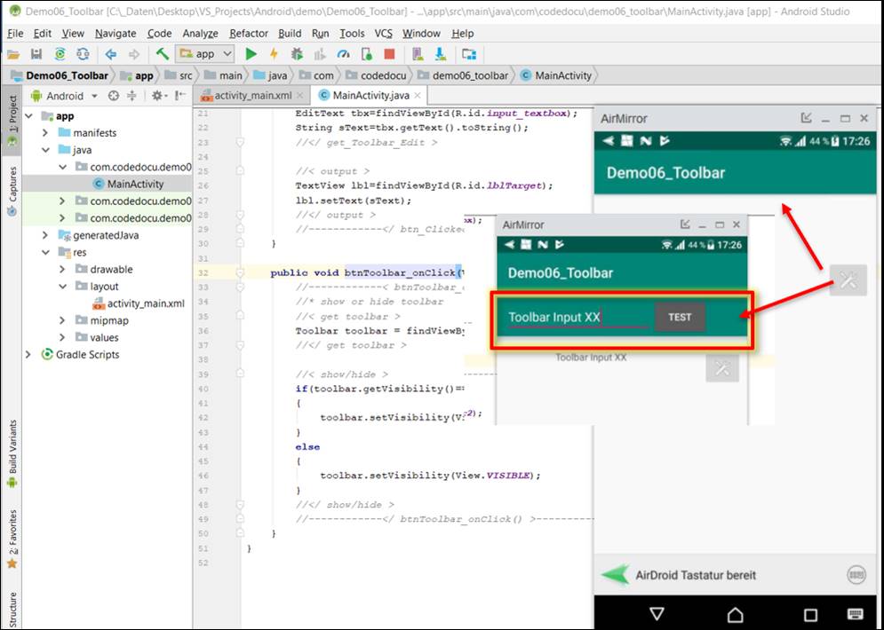 Не отображается toolbar в android studio