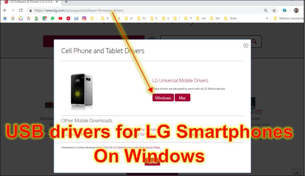 👁‍🗨 Installing the USB driver for LG Smartphones, LG Mobile Drivers